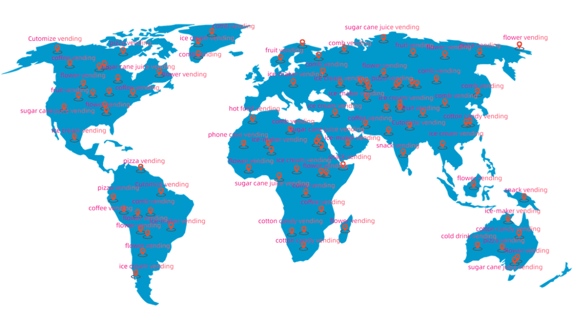 Qtech Flower, Pizza, and Coffee Vending Machines in Over 80 Countries
