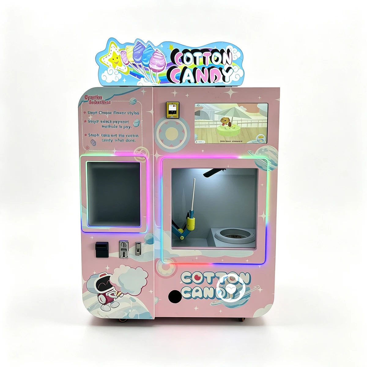 Automatic Cotton Candy Vending Machine with 45+ Flower Patterns