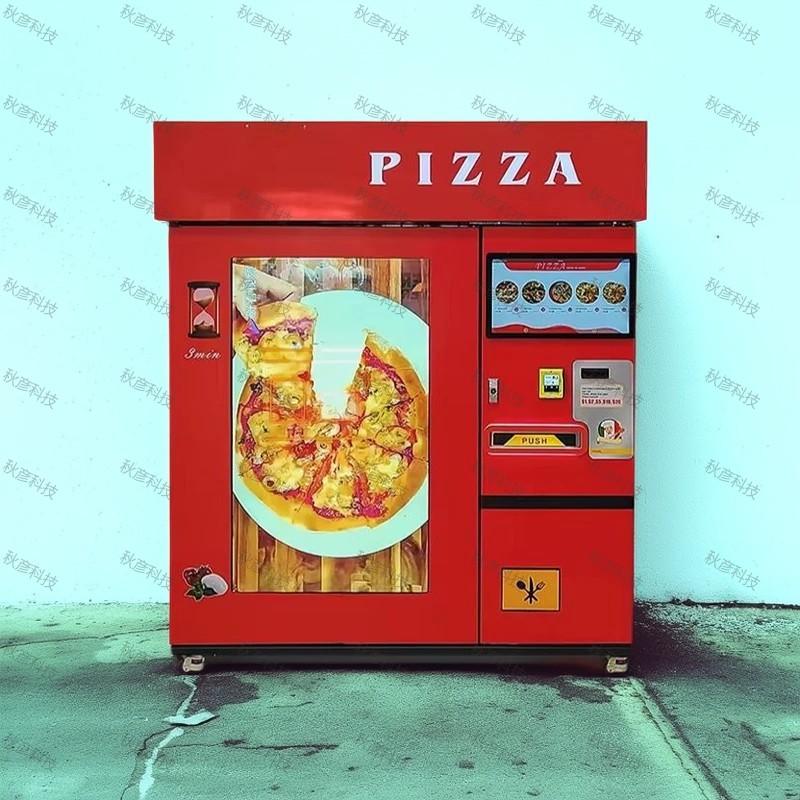 Support 12 inchs big meat and vegetable pizza selling pizza vending machine in university schools